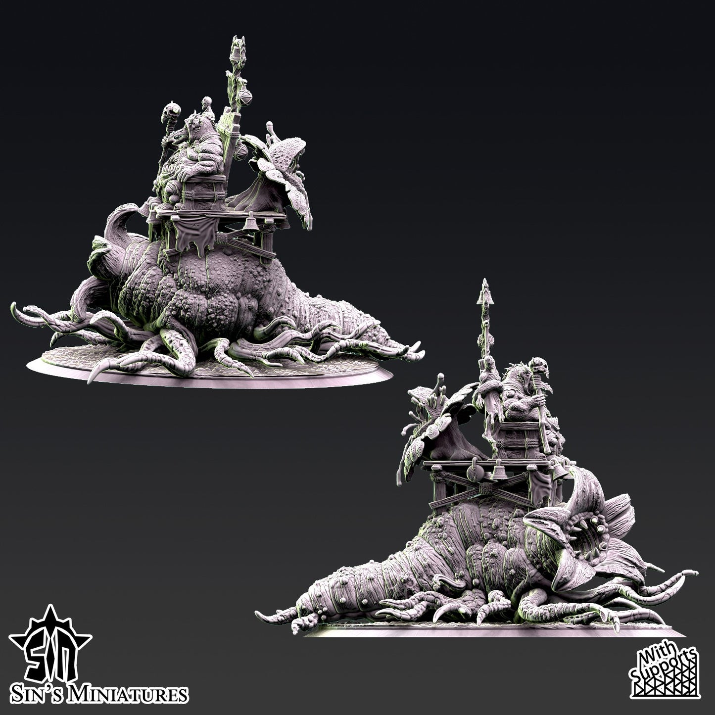 Miniatura Médico-Demonio sobre Horror Carnívoro Reinos del Caos resina 32mm sin pintar - Drakholm