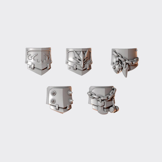 Protecciones laterales Terminator Anvil Wardens — bits de conversión sci-fi grimdark de Greytide Studio, resina 32mm sin pintar