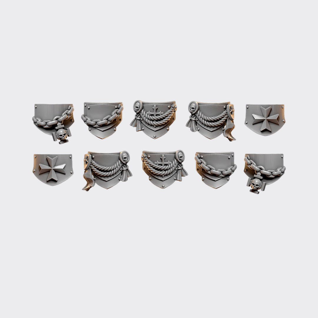 Protecciones laterales Terminator Eternal Crusaders — bits de conversión sci-fi grimdark de Greytide Studio, resina 32mm sin pintar