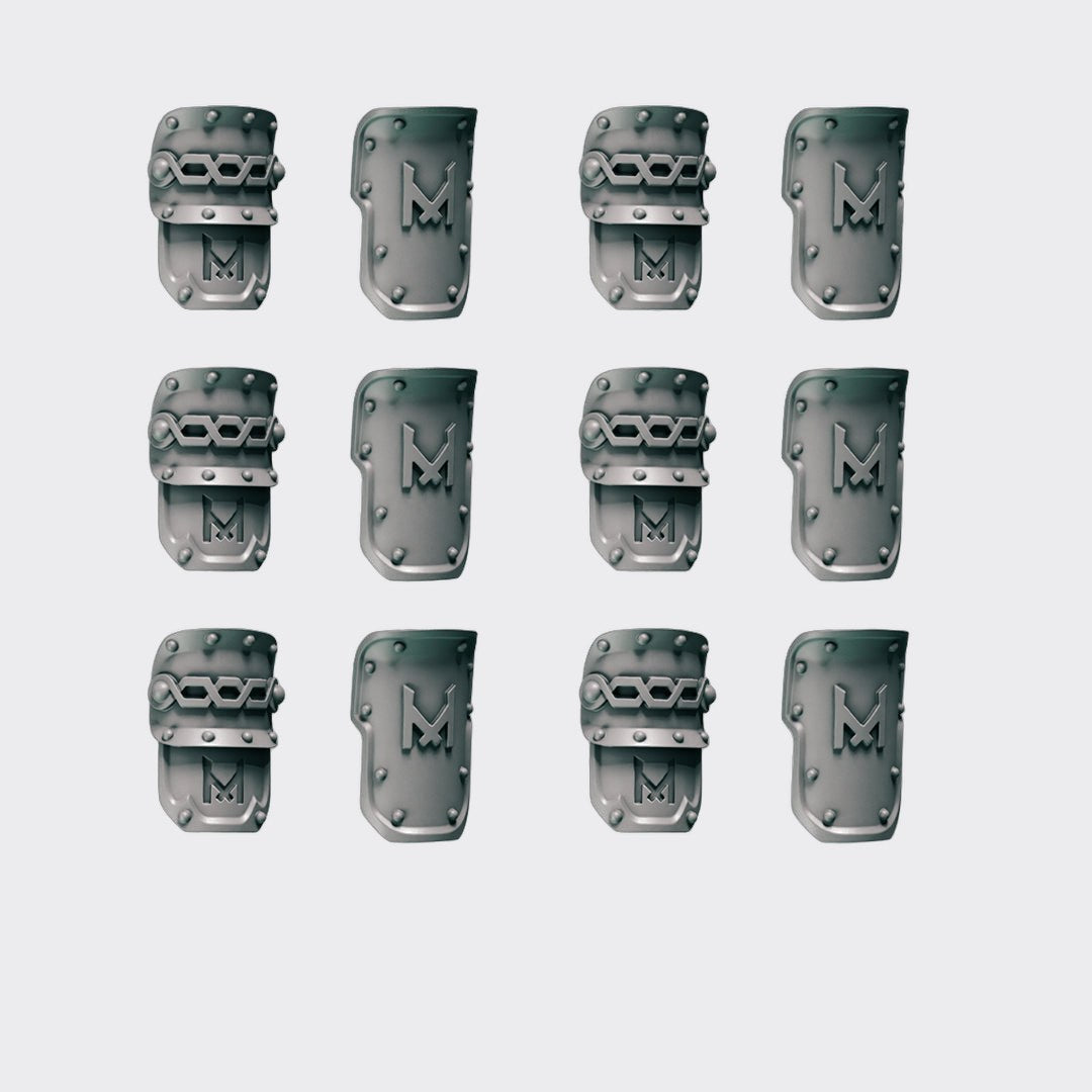 Protecciones piernas Primal Hounds B — bits de conversión sci-fi grimdark de Greytide Studio, resina 32mm sin pintar
