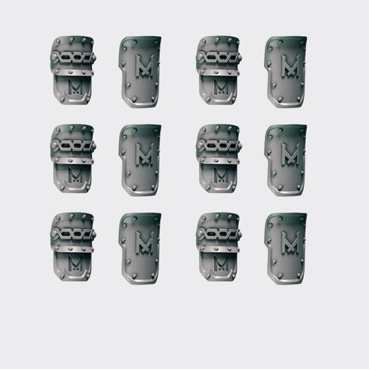 Protecciones piernas Primal Hounds B — bits de conversión sci-fi grimdark de Greytide Studio, resina 32mm sin pintar