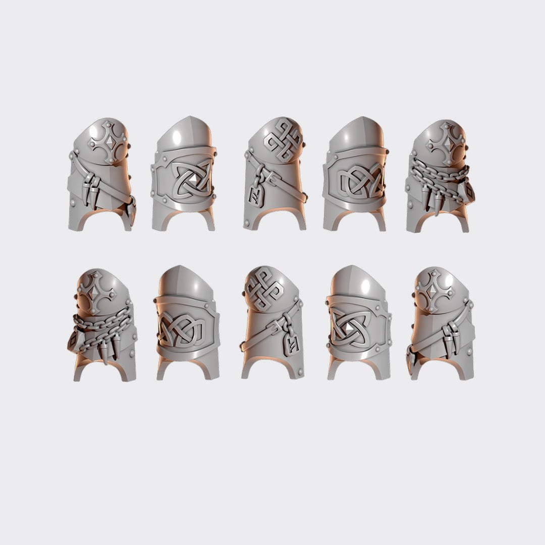 Protecciones piernas Terminator Primal Hounds — bits de conversión sci-fi grimdark de Greytide Studio, resina 32mm sin pintar
