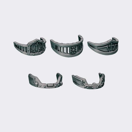 Protectores de cuello Terminator Eternal Pilgrims — bits de conversión sci-fi grimdark de Greytide Studio, resina 32mm sin pintar