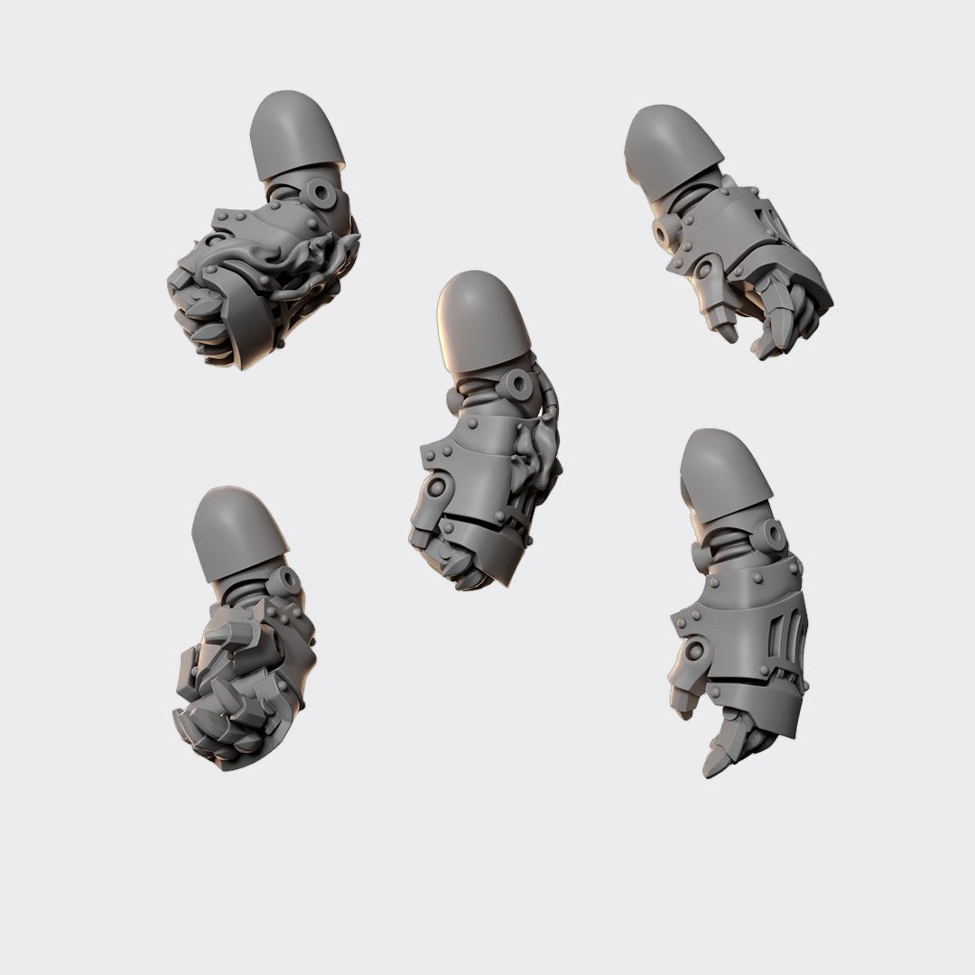 Puños de combate Anvil Wardens — bits de conversión sci-fi grimdark de Greytide Studio, resina 32mm sin pintar