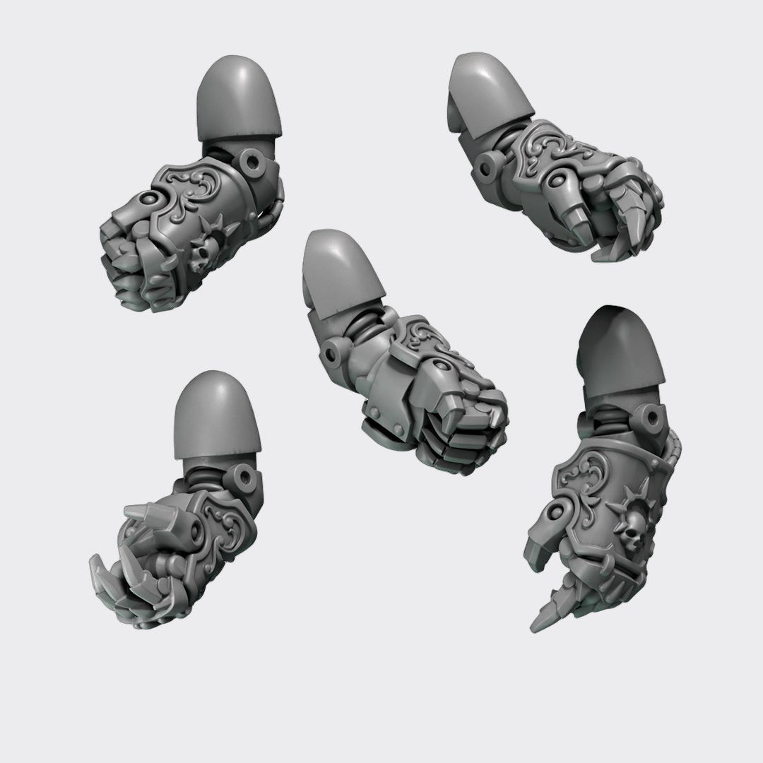 Puños de combate Crimson Lords B — bits de conversión sci-fi grimdark de Greytide Studio, resina 32mm sin pintar