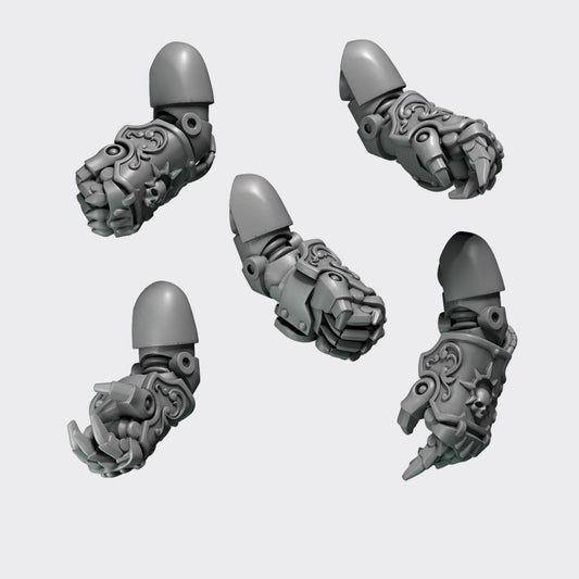 Puños de combate Crimson Lords B — bits de conversión sci-fi grimdark de Greytide Studio, resina 32mm sin pintar
