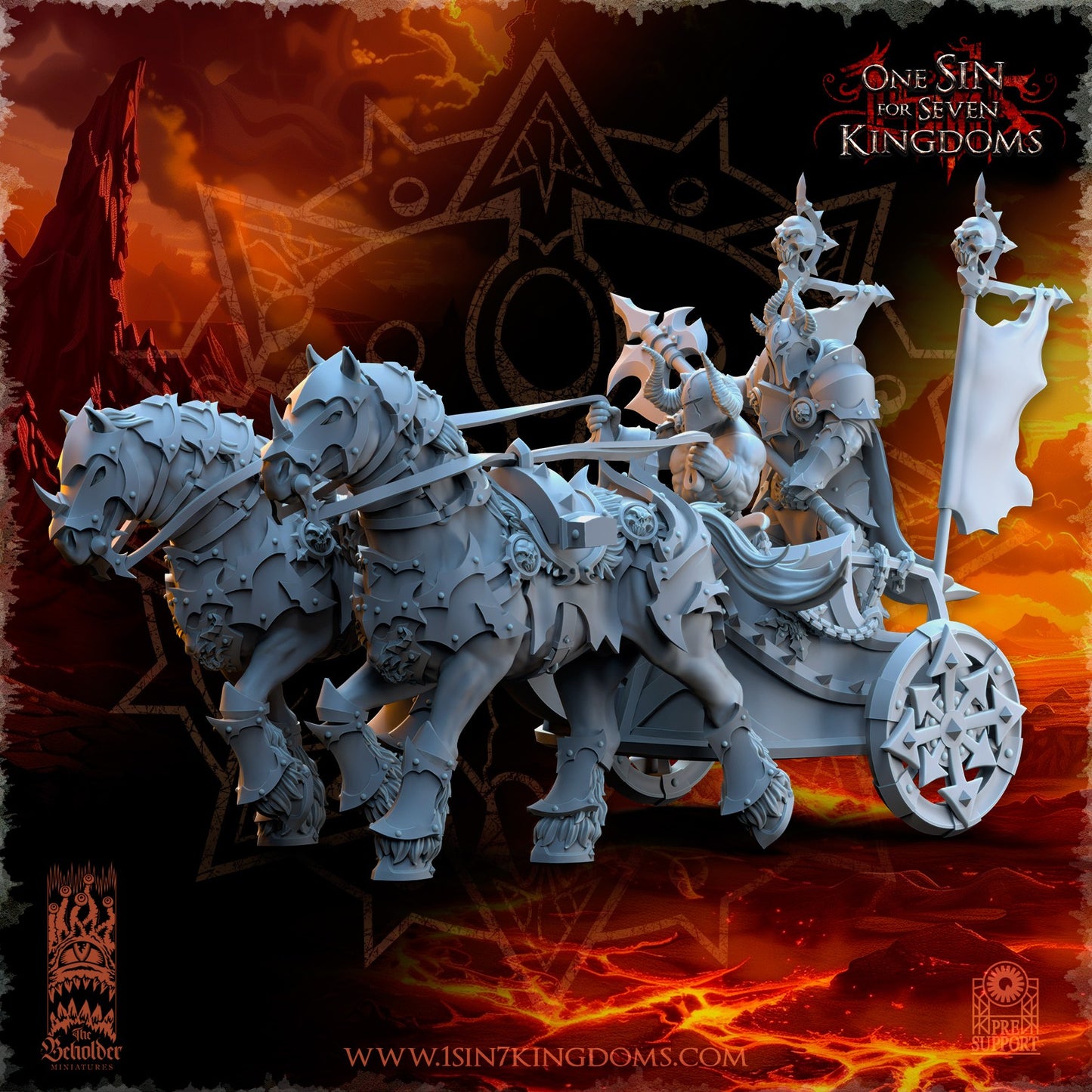 Miniatura Carro de la Muerte Reinos del Caos resina 32mm sin pintar - Drakholm