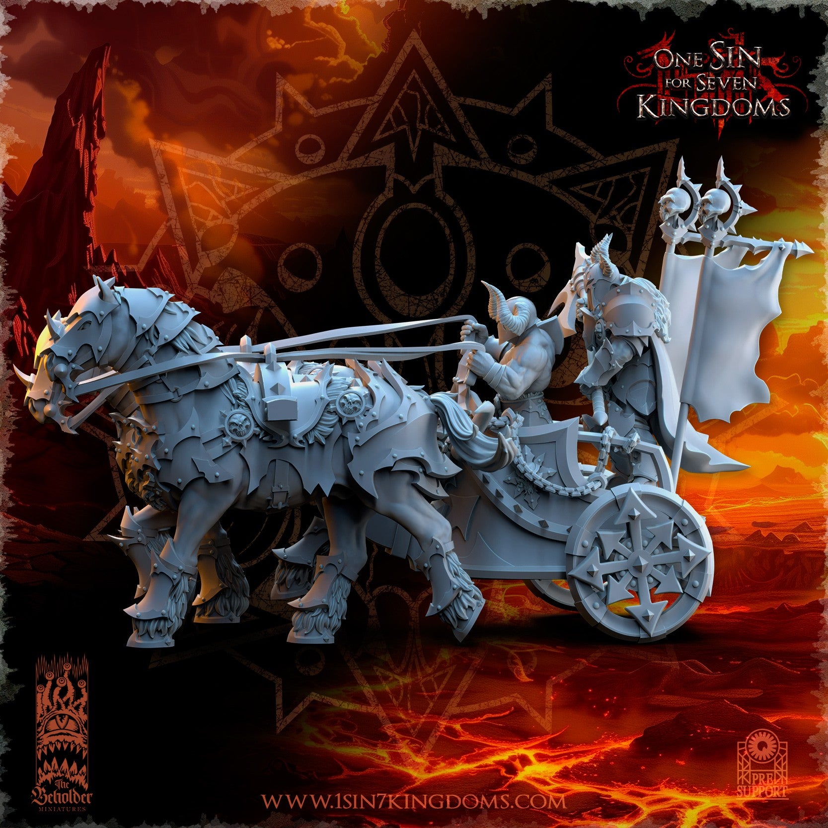 Miniatura Carro de la Muerte Reinos del Caos resina 32mm sin pintar - Drakholm