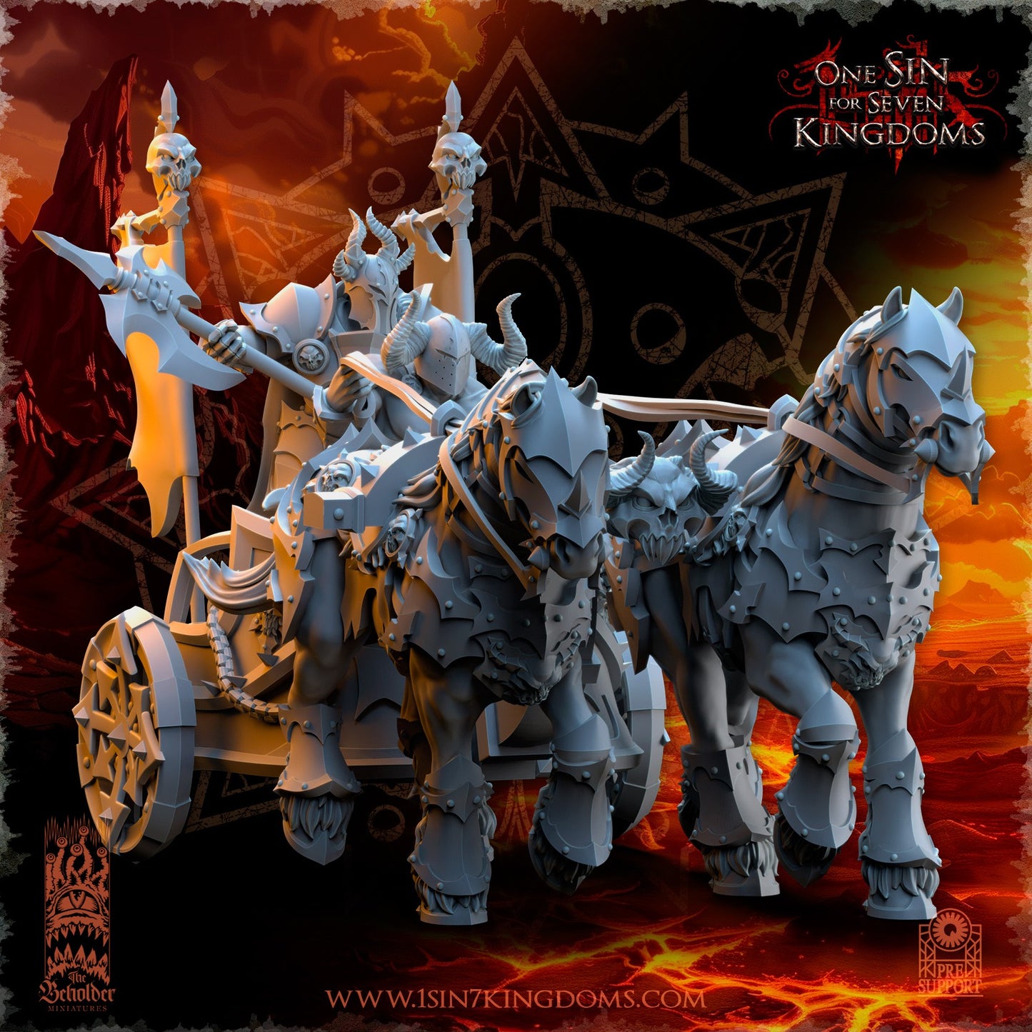 Miniatura Carro de la Muerte Reinos del Caos resina 32mm sin pintar - Drakholm