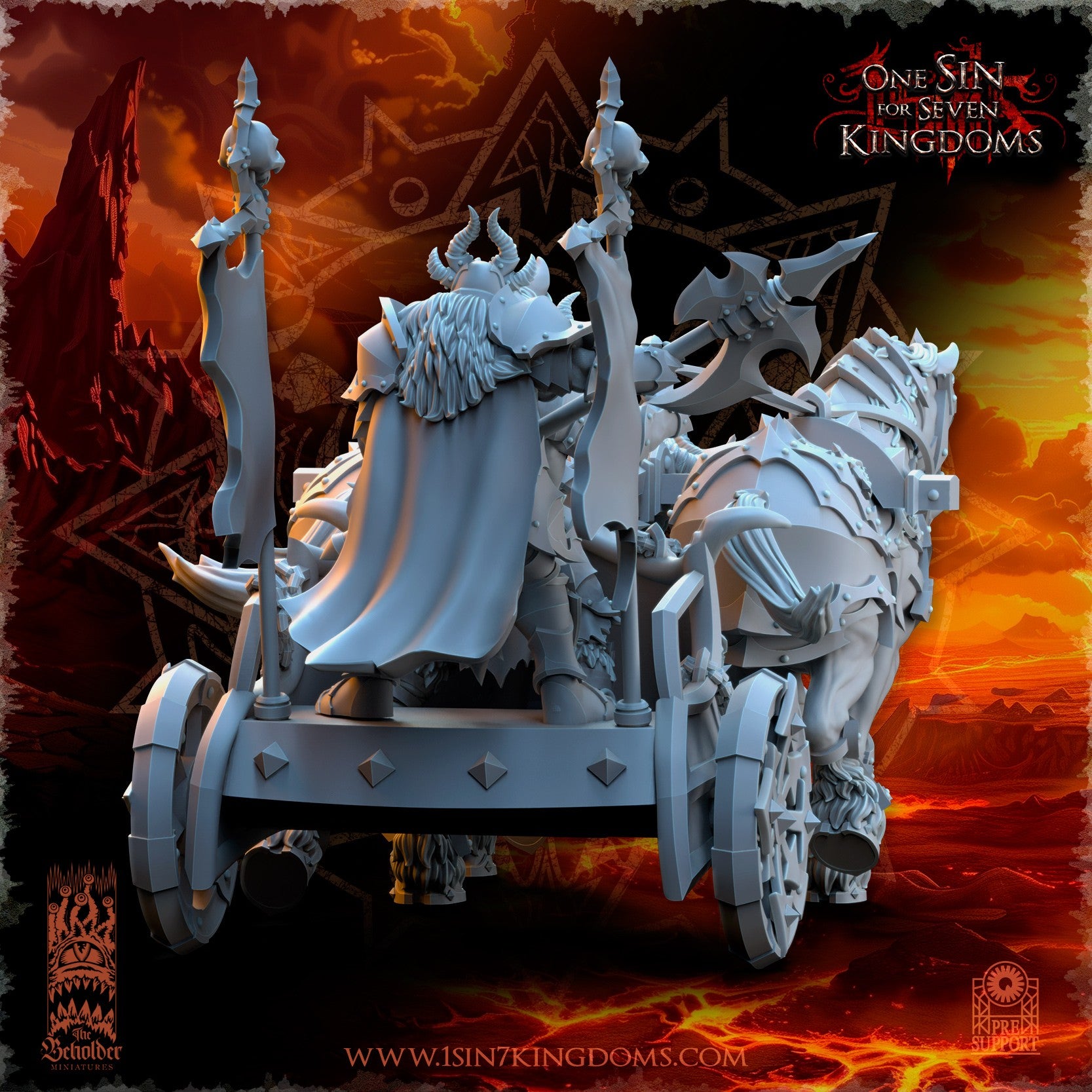 Miniatura Carro de la Muerte Reinos del Caos resina 32mm sin pintar - Drakholm