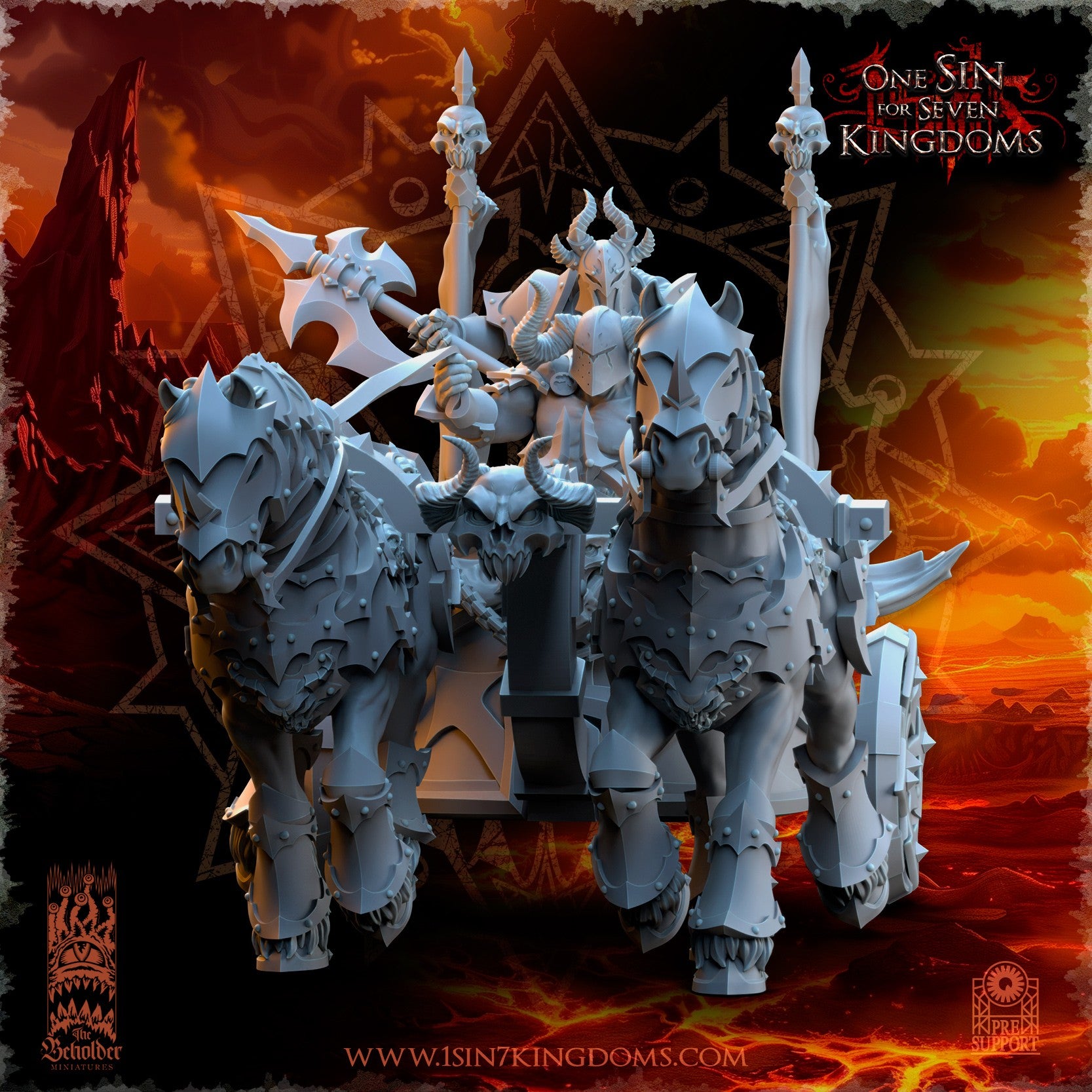 Miniatura Carro de la Muerte Reinos del Caos resina 32mm sin pintar - Drakholm