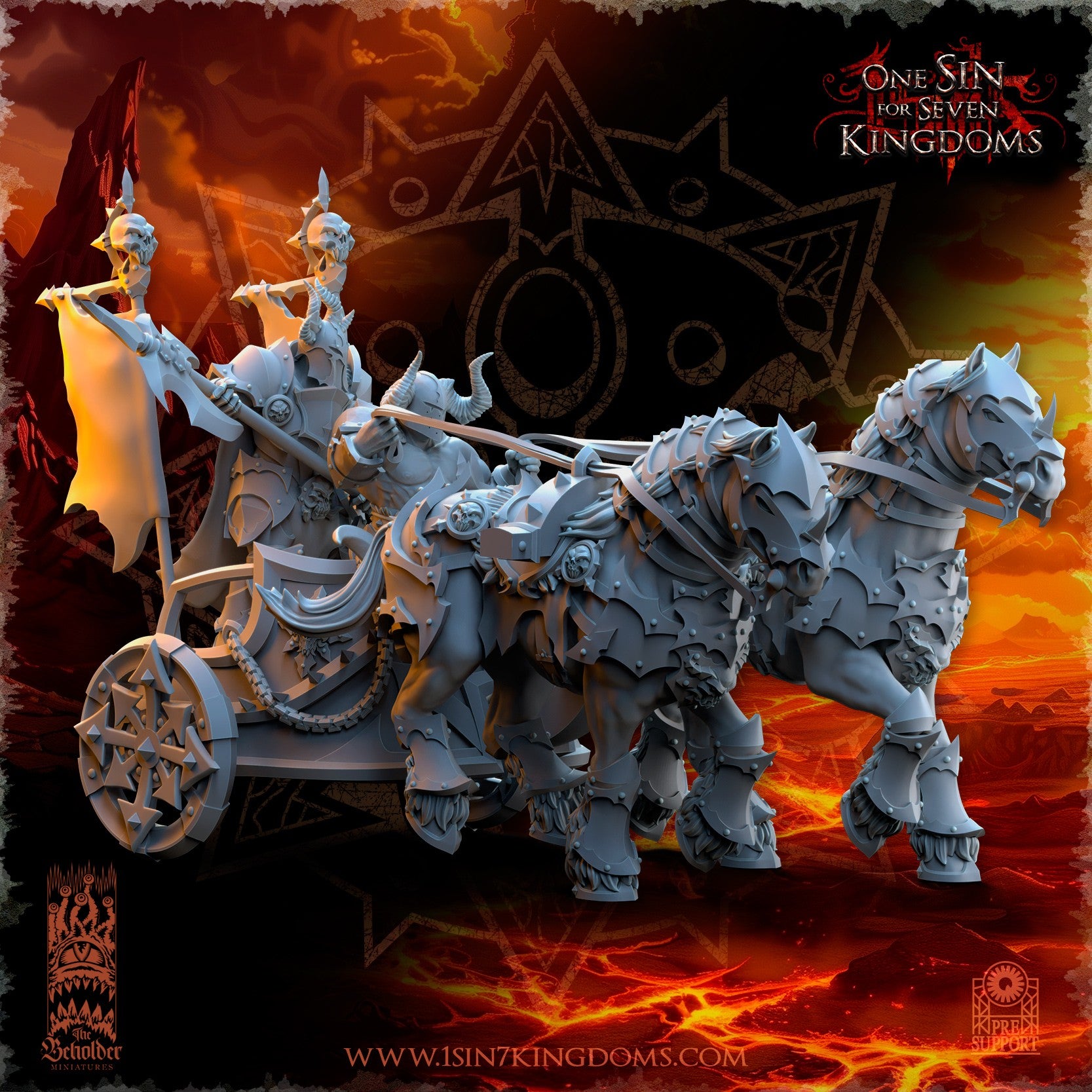 Miniatura Carro de la Muerte Reinos del Caos resina 32mm sin pintar - Drakholm