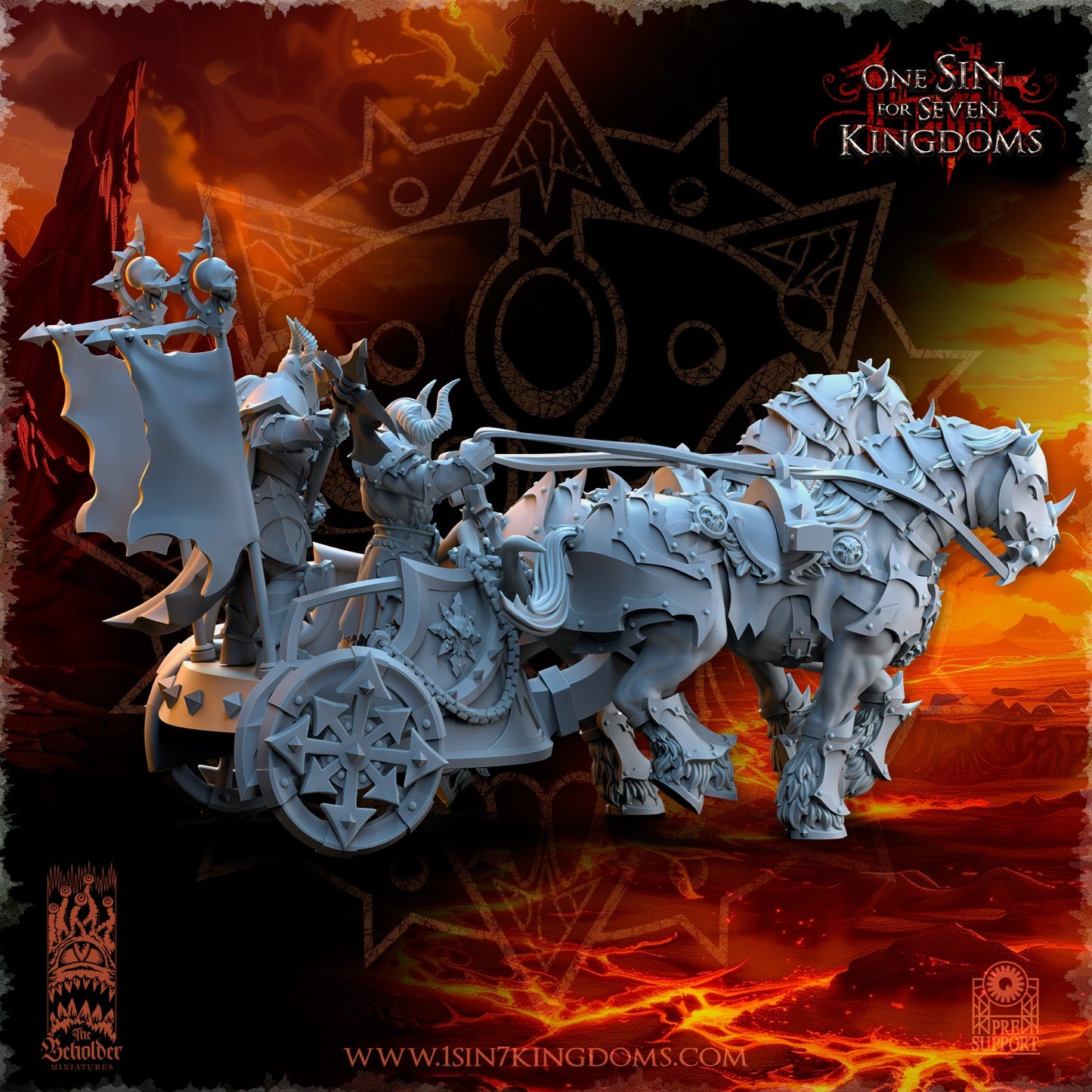 Miniatura Carro de la Muerte Reinos del Caos resina 32mm sin pintar - Drakholm