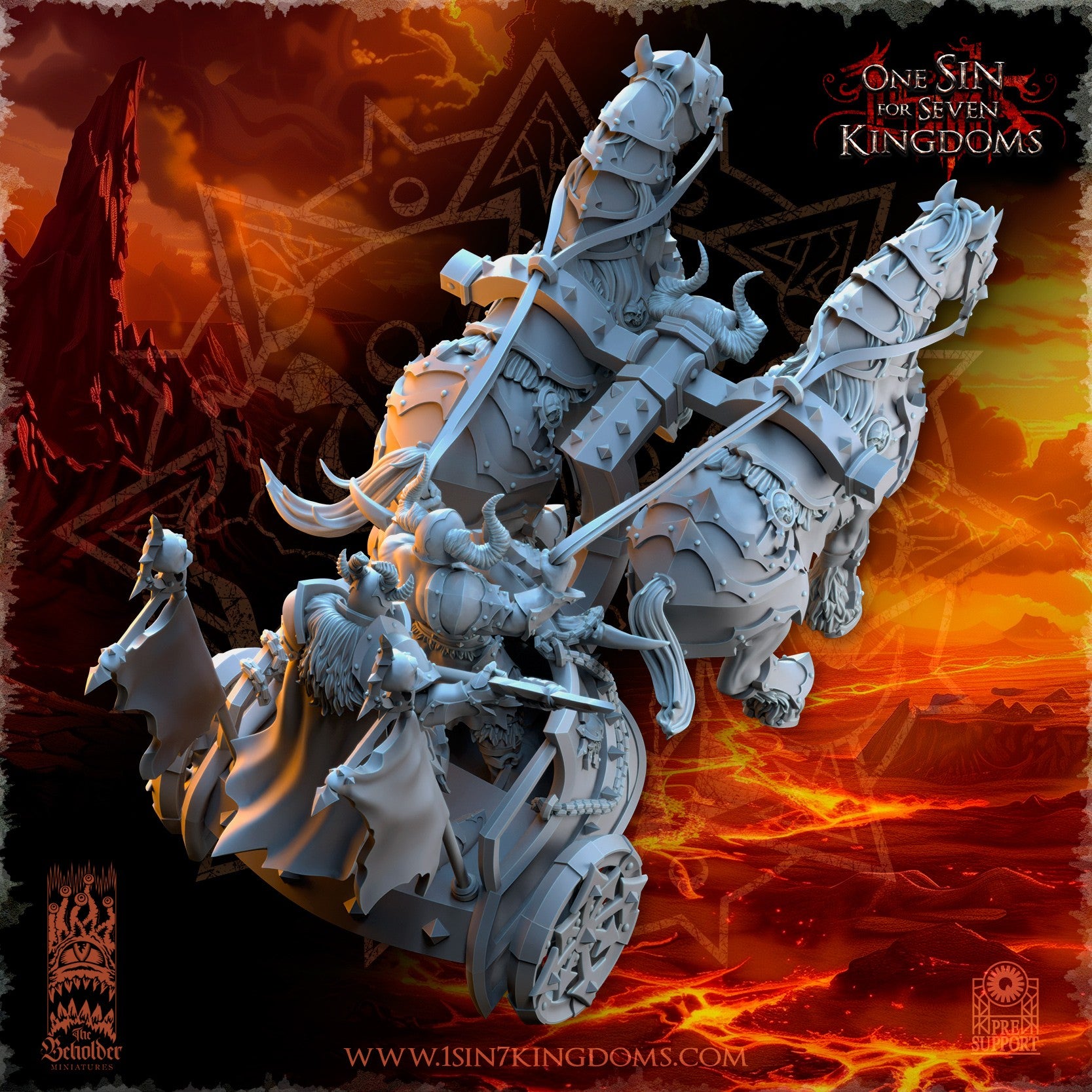 Miniatura Carro de la Muerte Reinos del Caos resina 32mm sin pintar - Drakholm