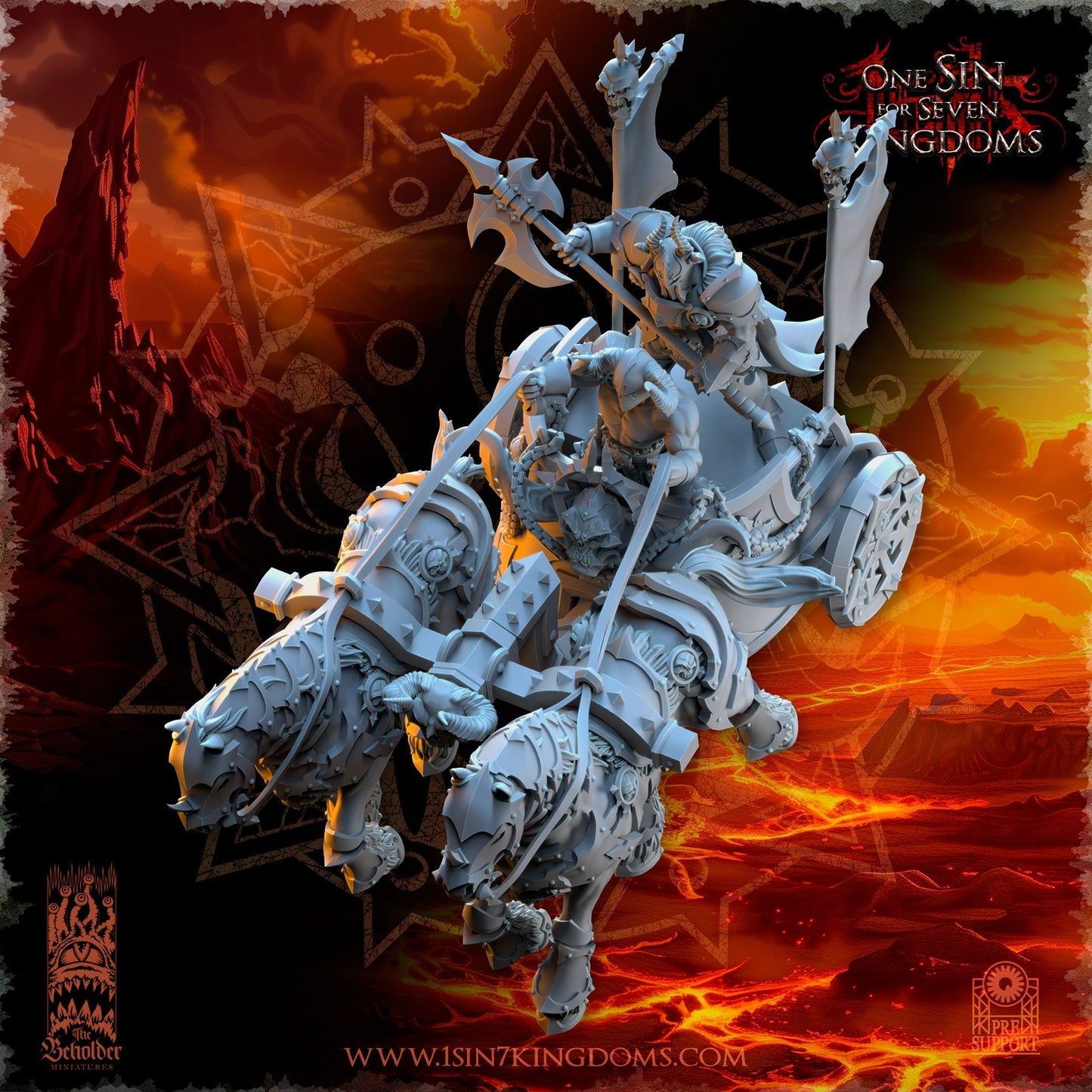 Miniatura Carro de la Muerte Reinos del Caos resina 32mm sin pintar - Drakholm