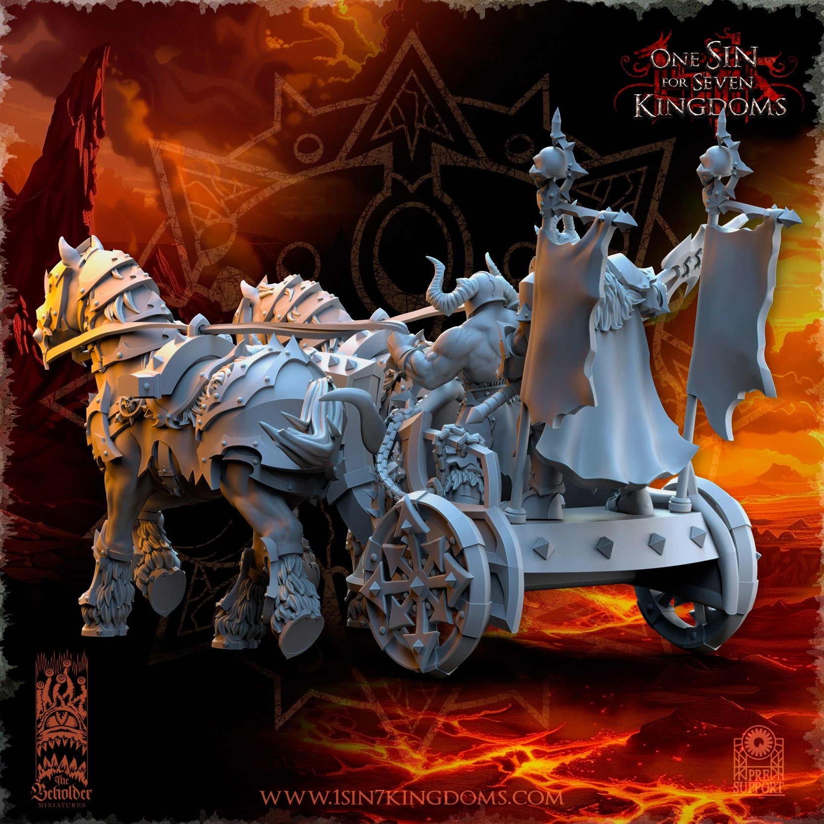 Miniatura Carro de la Muerte Reinos del Caos resina 32mm sin pintar - Drakholm