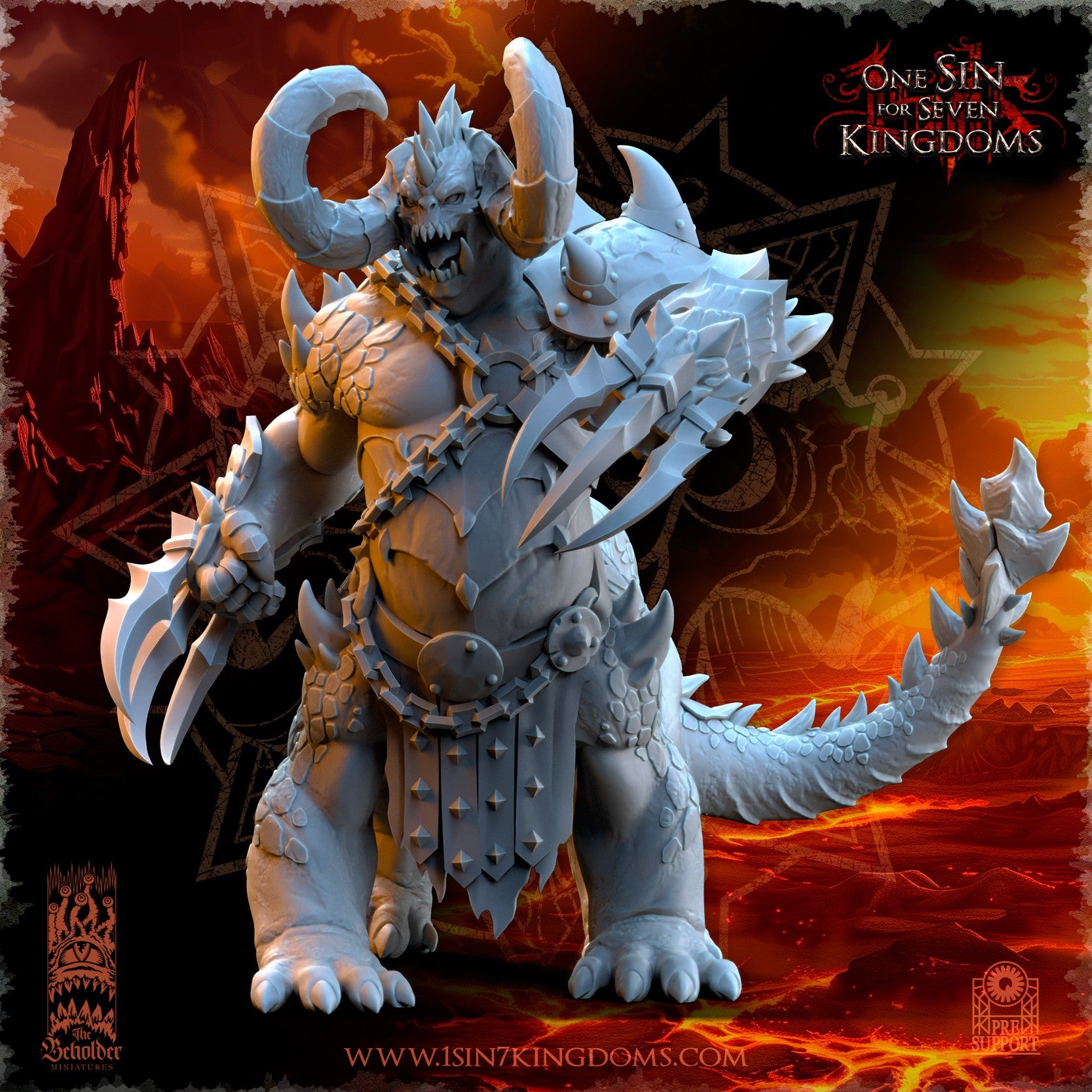 Miniatura Gardianes del Dragón Reinos del Caos resina 32mm sin pintar - Drakholm