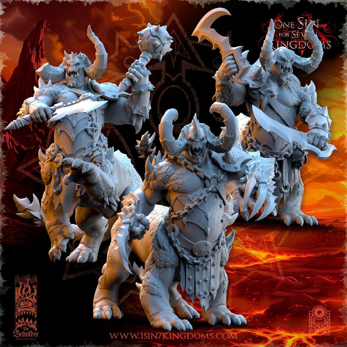 Miniatura Gardianes del Dragón Reinos del Caos resina 32mm sin pintar - Drakholm