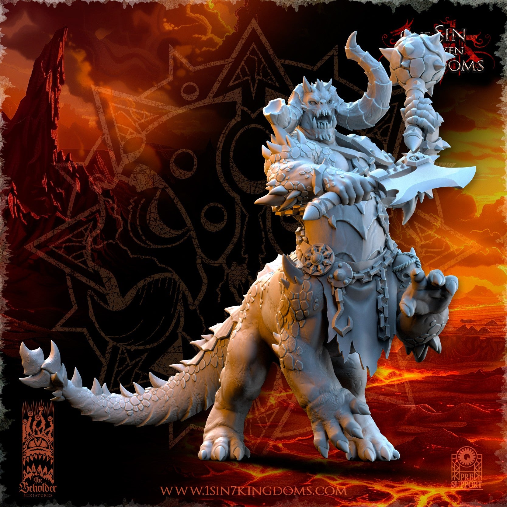 Miniatura Gardianes del Dragón Reinos del Caos resina 32mm sin pintar - Drakholm