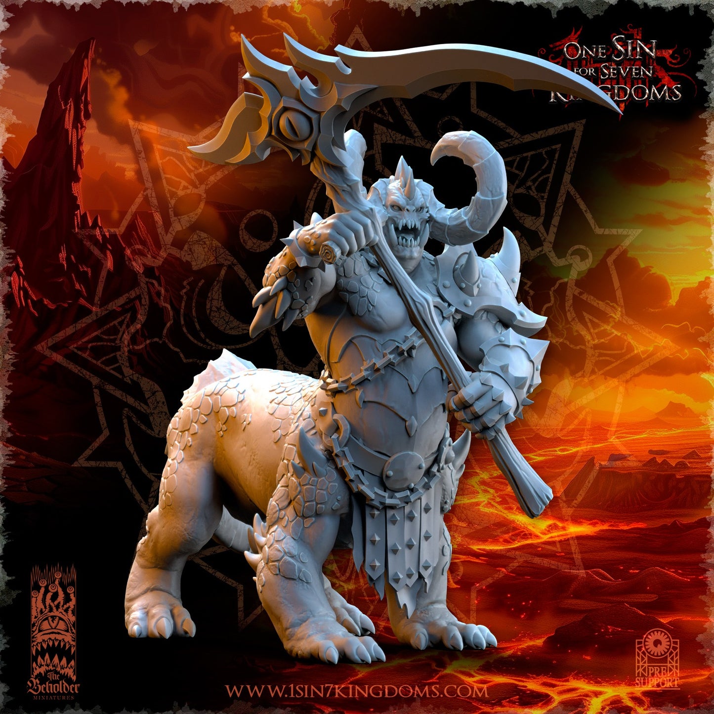 Miniatura Gardianes del Dragón Reinos del Caos resina 32mm sin pintar - Drakholm
