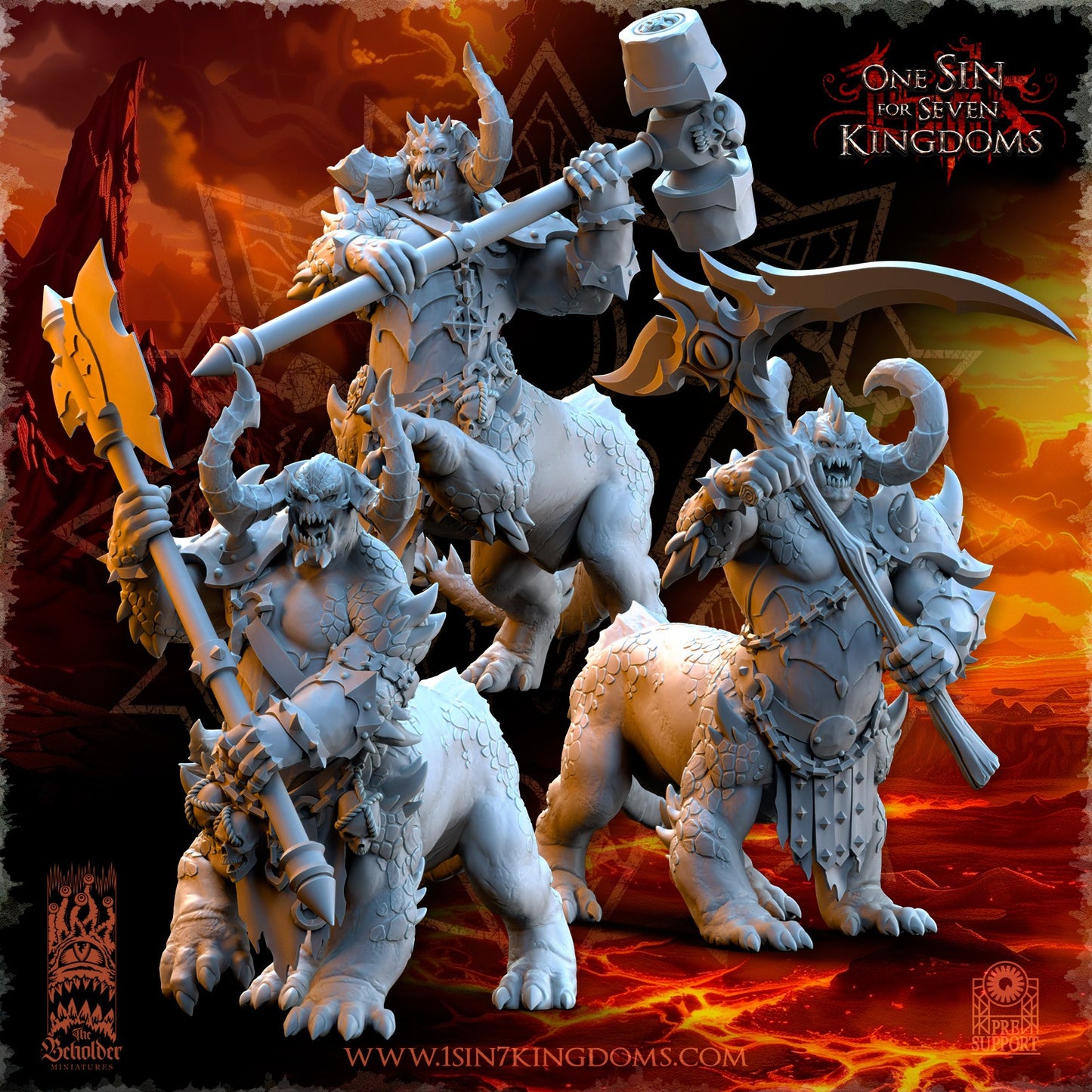 Miniatura Gardianes del Dragón Reinos del Caos resina 32mm sin pintar - Drakholm