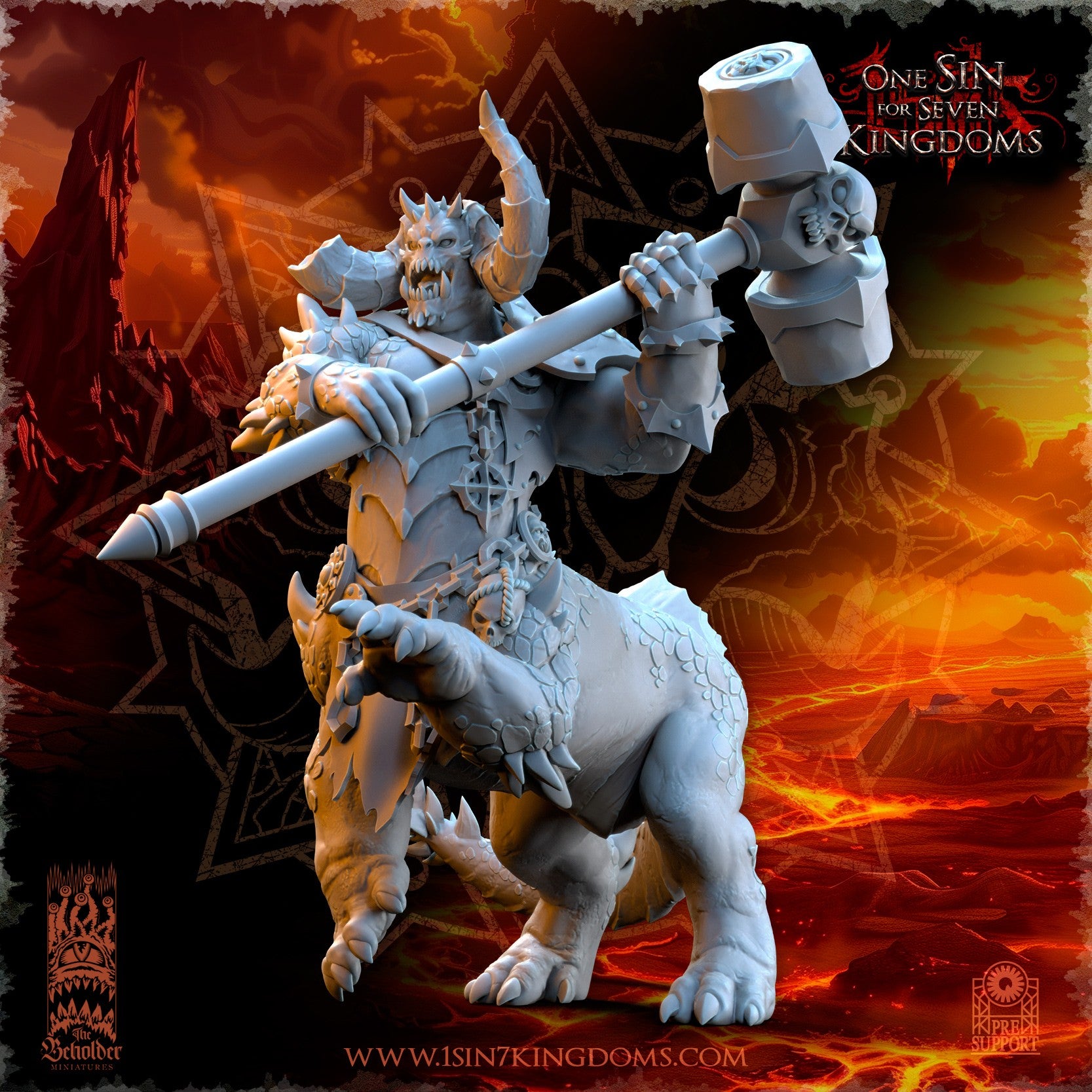 Miniatura Gardianes del Dragón Reinos del Caos resina 32mm sin pintar - Drakholm