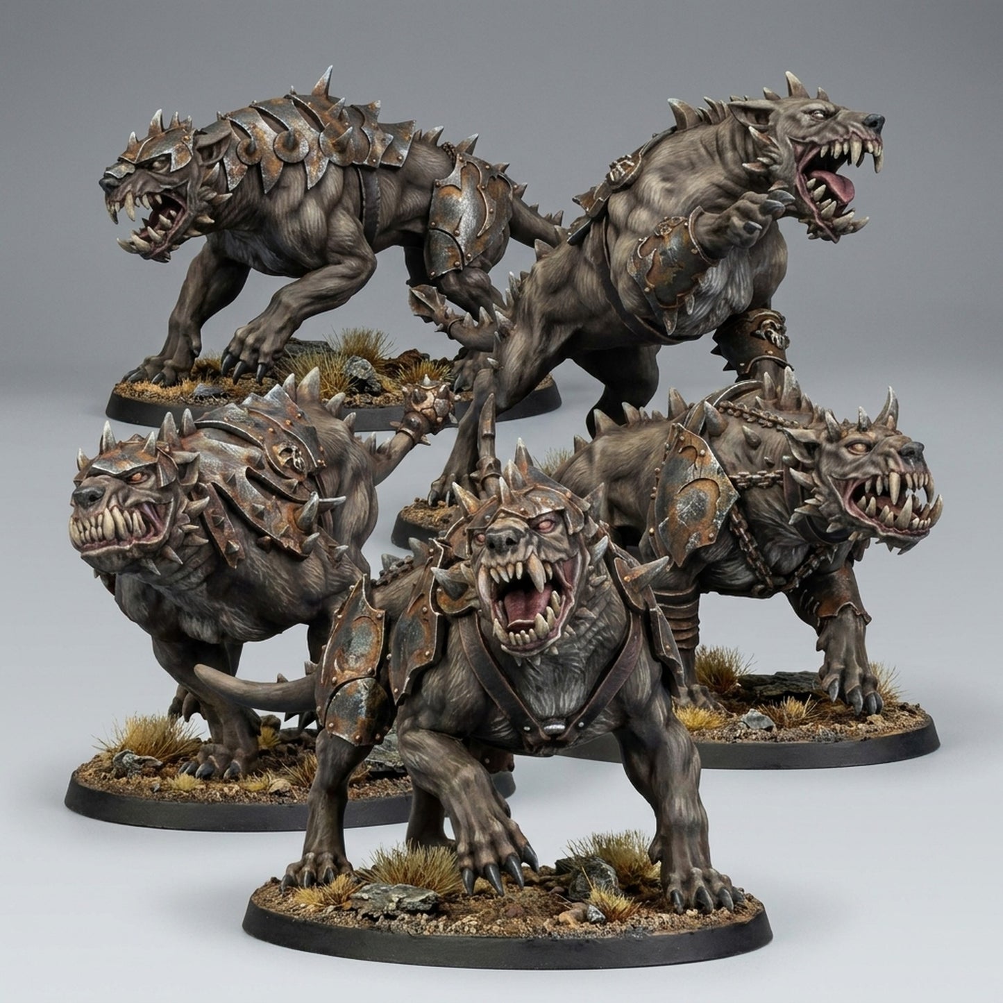 Miniatura Perros del Infierno Reinos del Caos resina 32mm sin pintar - Drakholm
