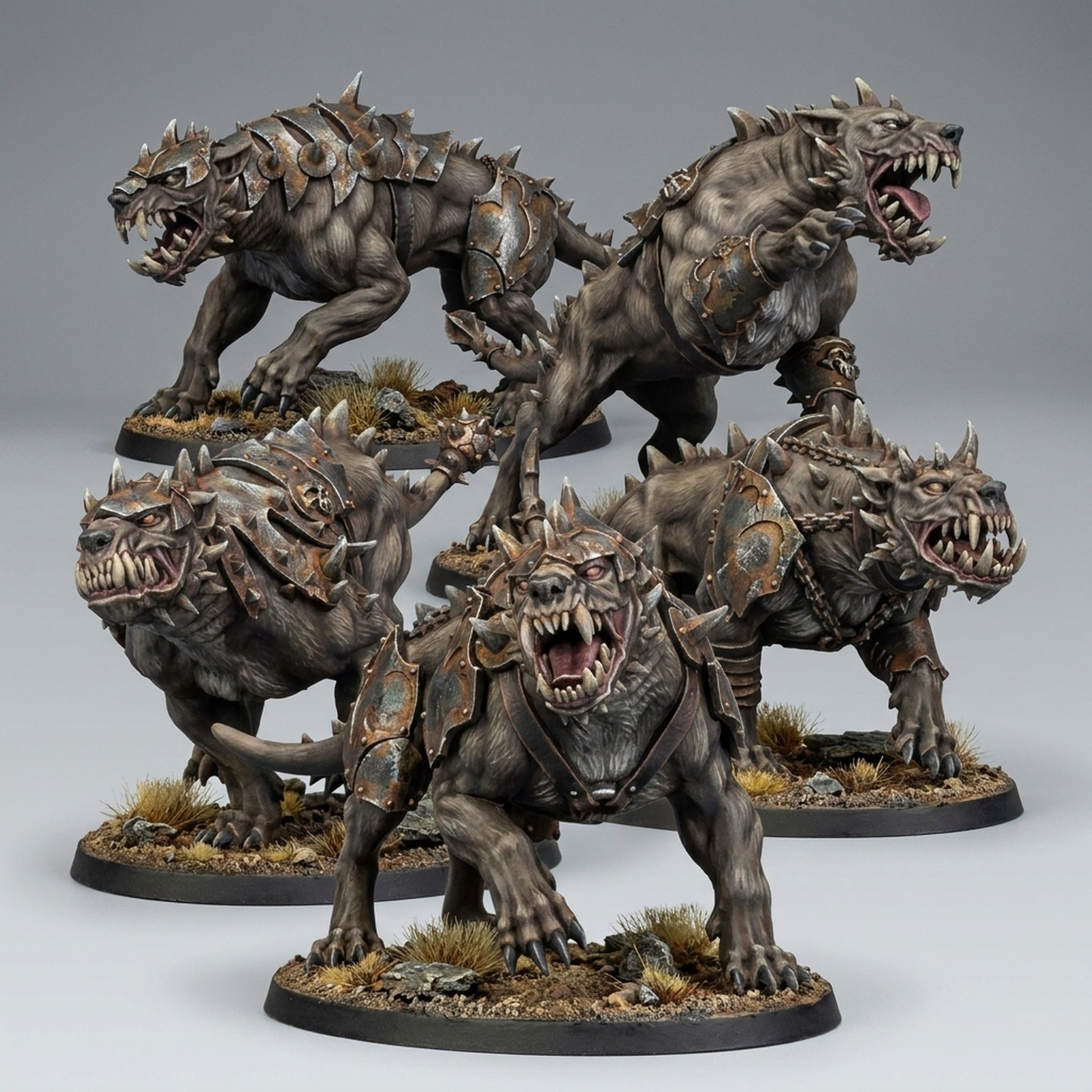 Miniatura Perros del Infierno Reinos del Caos resina 32mm sin pintar - Drakholm