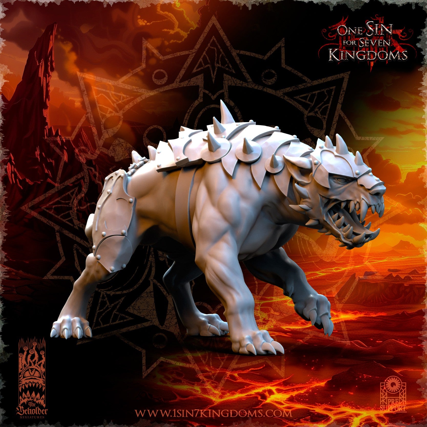 Miniatura Perros del Infierno Reinos del Caos resina 32mm sin pintar - Drakholm