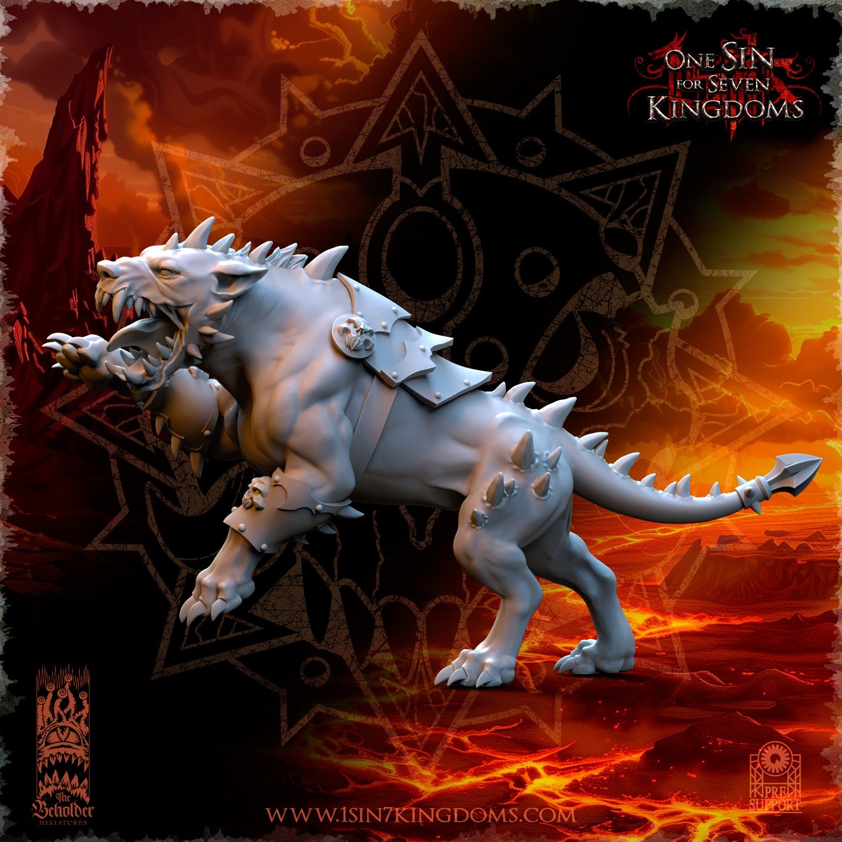 Miniatura Perros del Infierno Reinos del Caos resina 32mm sin pintar - Drakholm