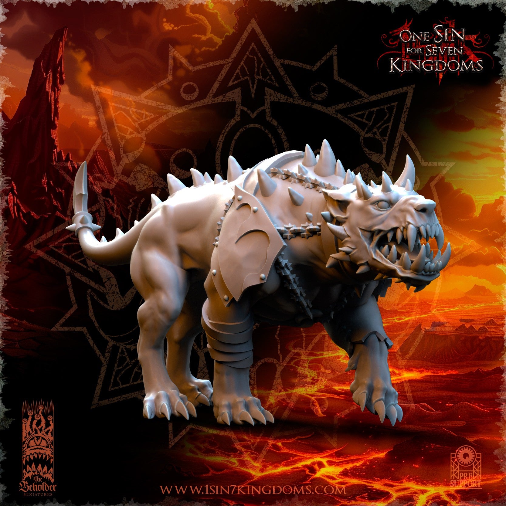 Miniatura Perros del Infierno Reinos del Caos resina 32mm sin pintar - Drakholm