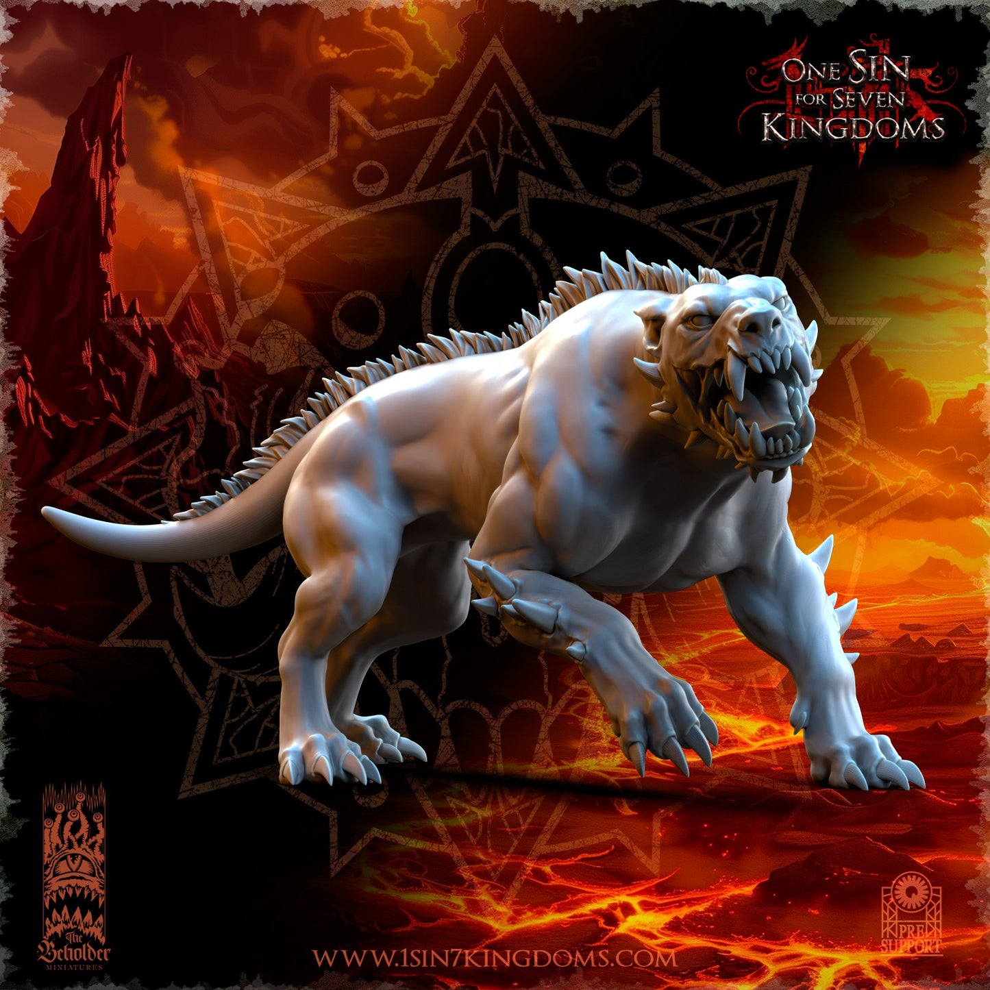 Miniatura Perros del Infierno Reinos del Caos resina 32mm sin pintar - Drakholm