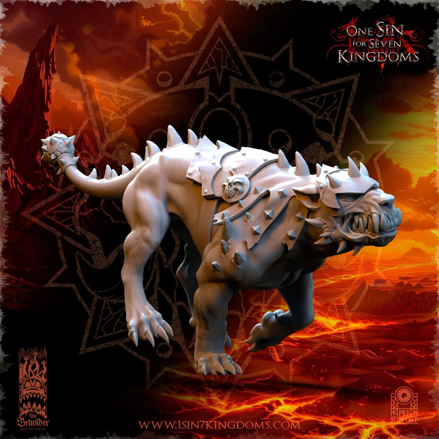 Miniatura Perros del Infierno Reinos del Caos resina 32mm sin pintar - Drakholm