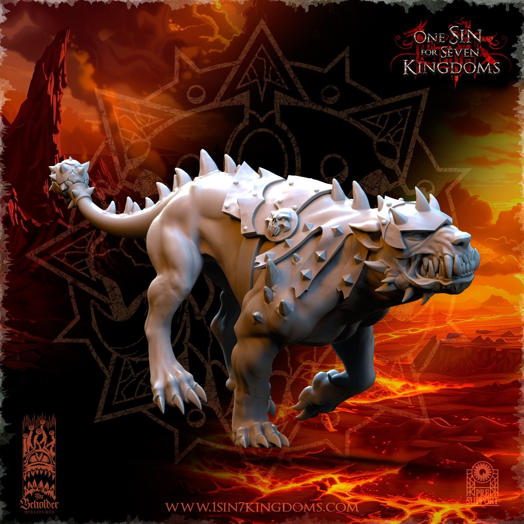 Miniatura Perros del Infierno Reinos del Caos resina 32mm sin pintar - Drakholm