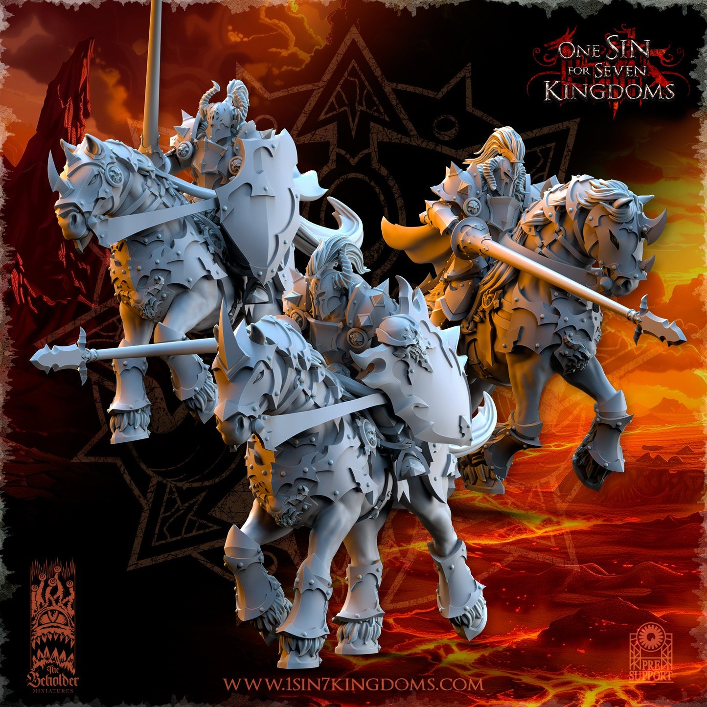 Miniatura Caballeros del Desorden Reinos del Caos resina 32mm sin pintar - Drakholm