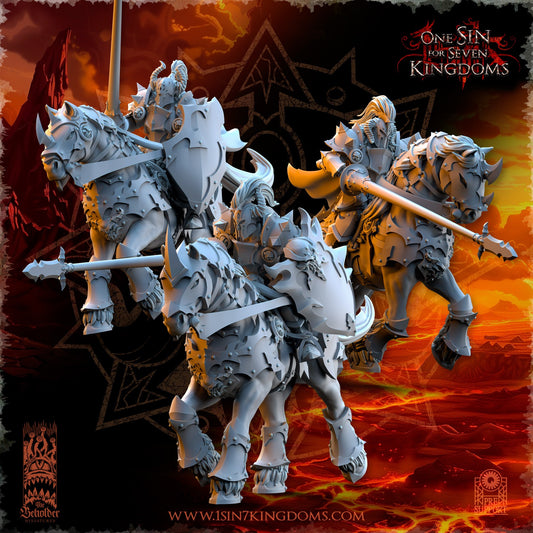 Miniatura Caballeros del Desorden Reinos del Caos resina 32mm sin pintar - Drakholm