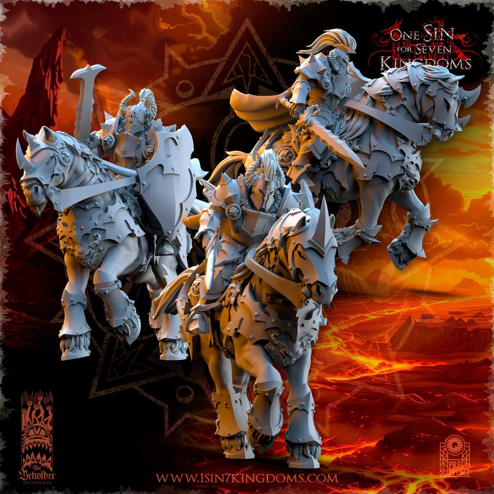 Miniatura Caballeros del Desorden Reinos del Caos resina 32mm sin pintar - Drakholm