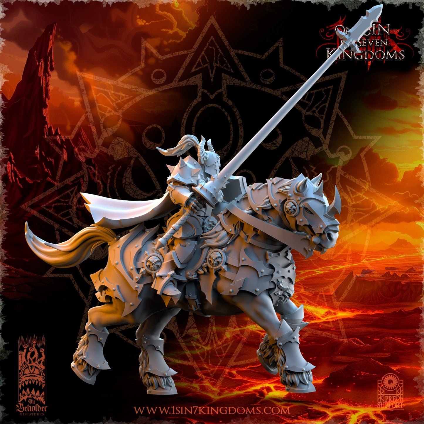 Miniatura Caballeros del Desorden Reinos del Caos resina 32mm sin pintar - Drakholm