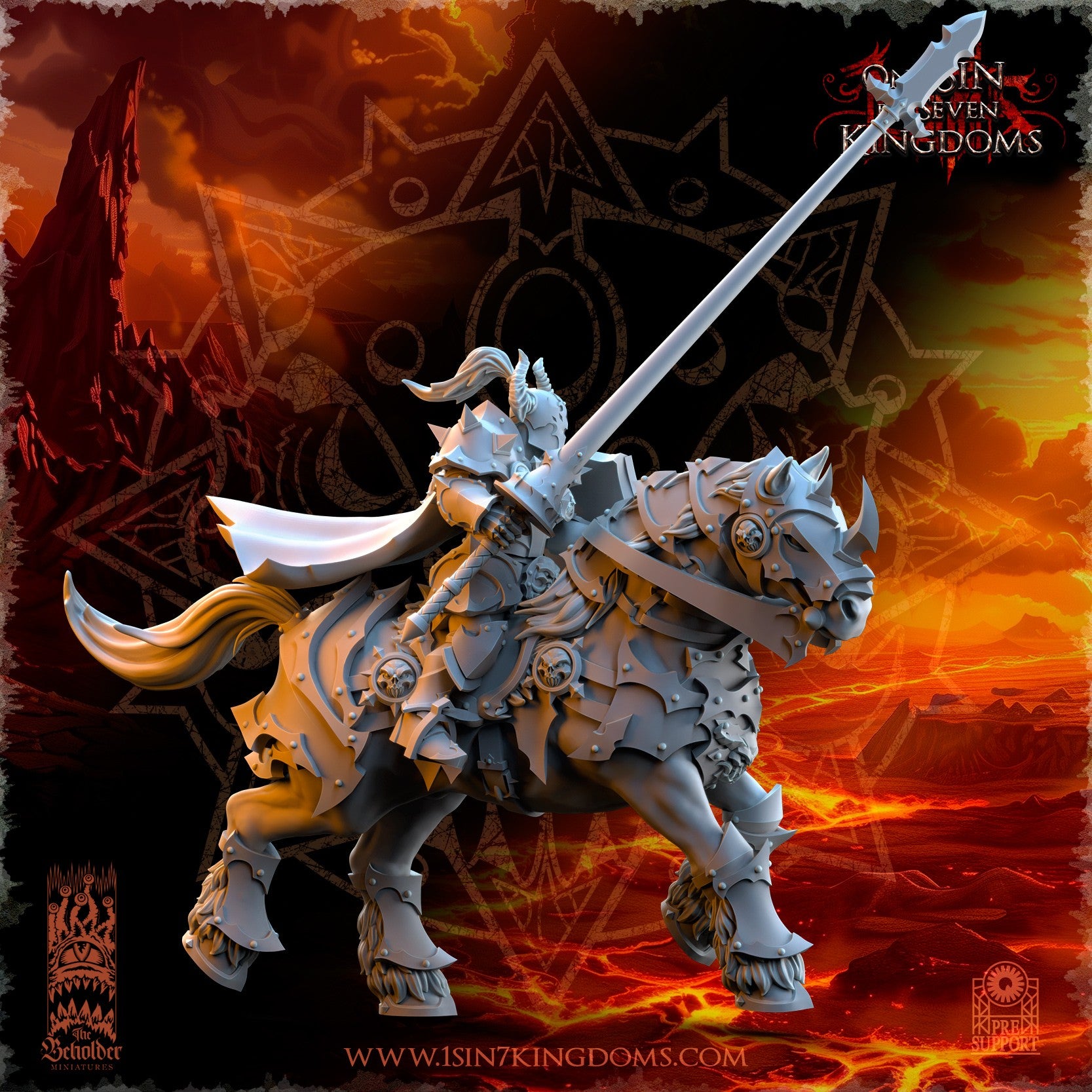 Miniatura Caballeros del Desorden Reinos del Caos resina 32mm sin pintar - Drakholm