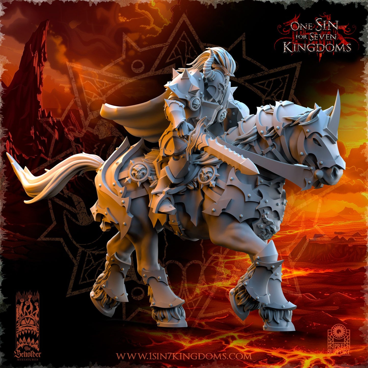 Miniatura Caballeros del Desorden Reinos del Caos resina 32mm sin pintar - Drakholm