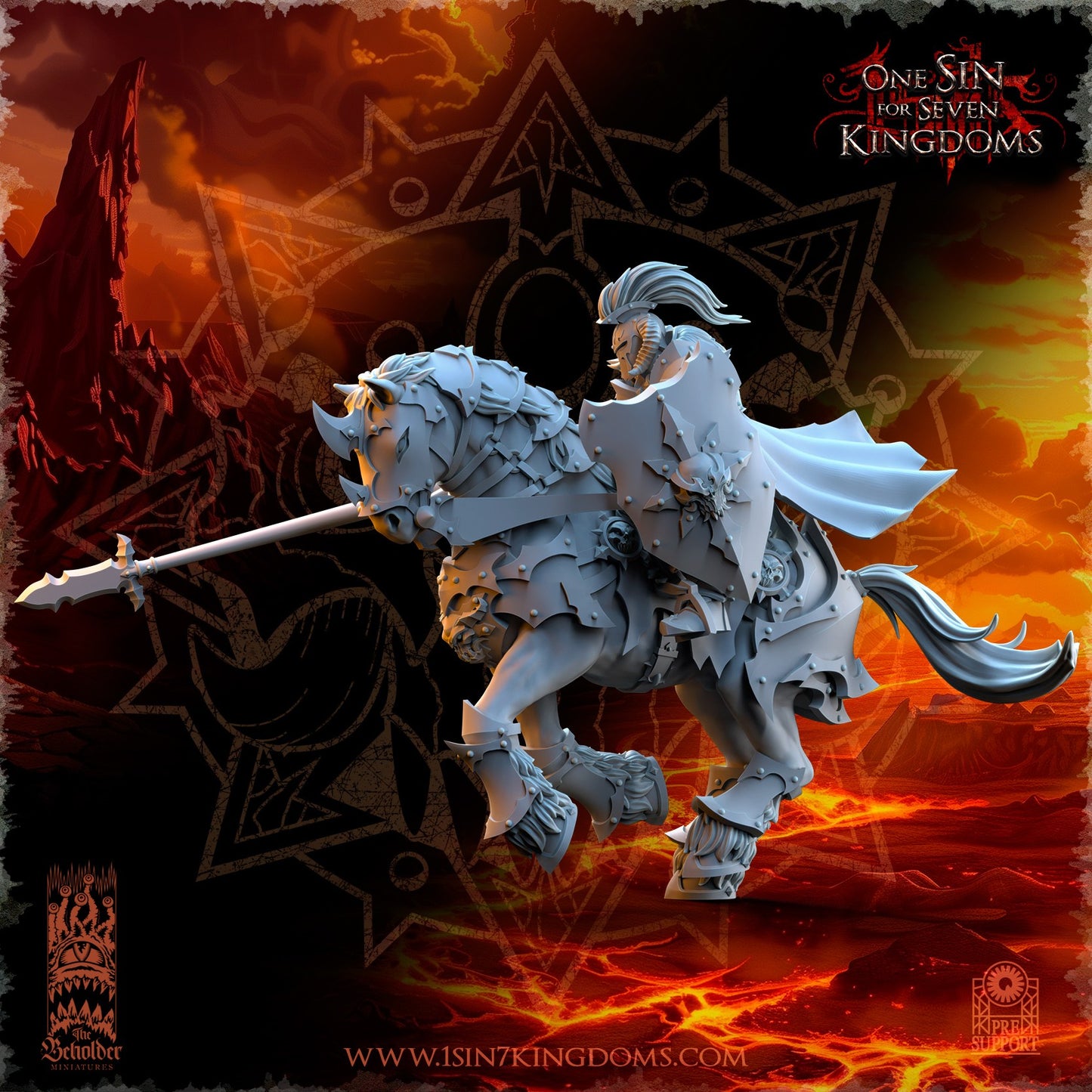 Miniatura Caballeros del Desorden Reinos del Caos resina 32mm sin pintar - Drakholm