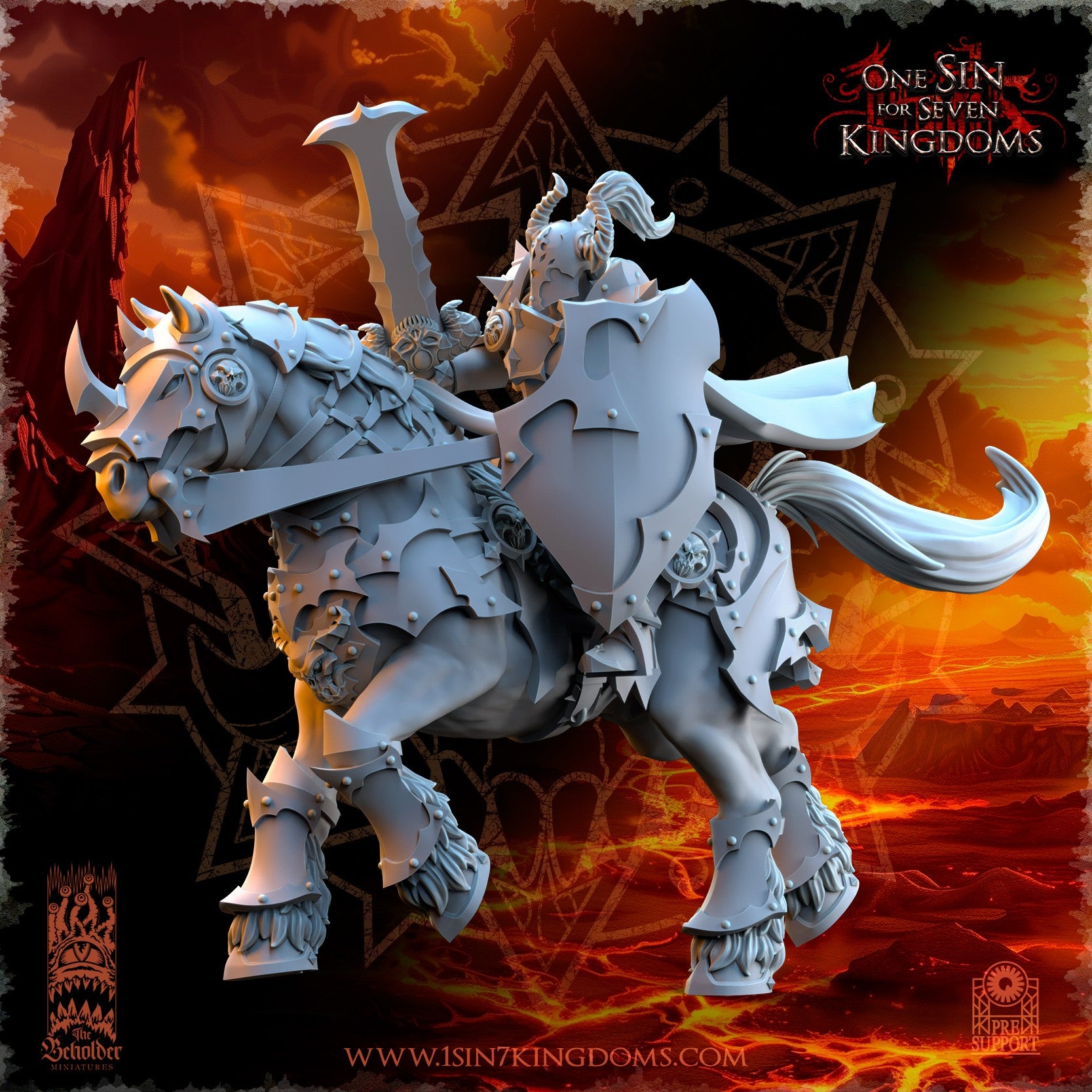 Miniatura Caballeros del Desorden Reinos del Caos resina 32mm sin pintar - Drakholm