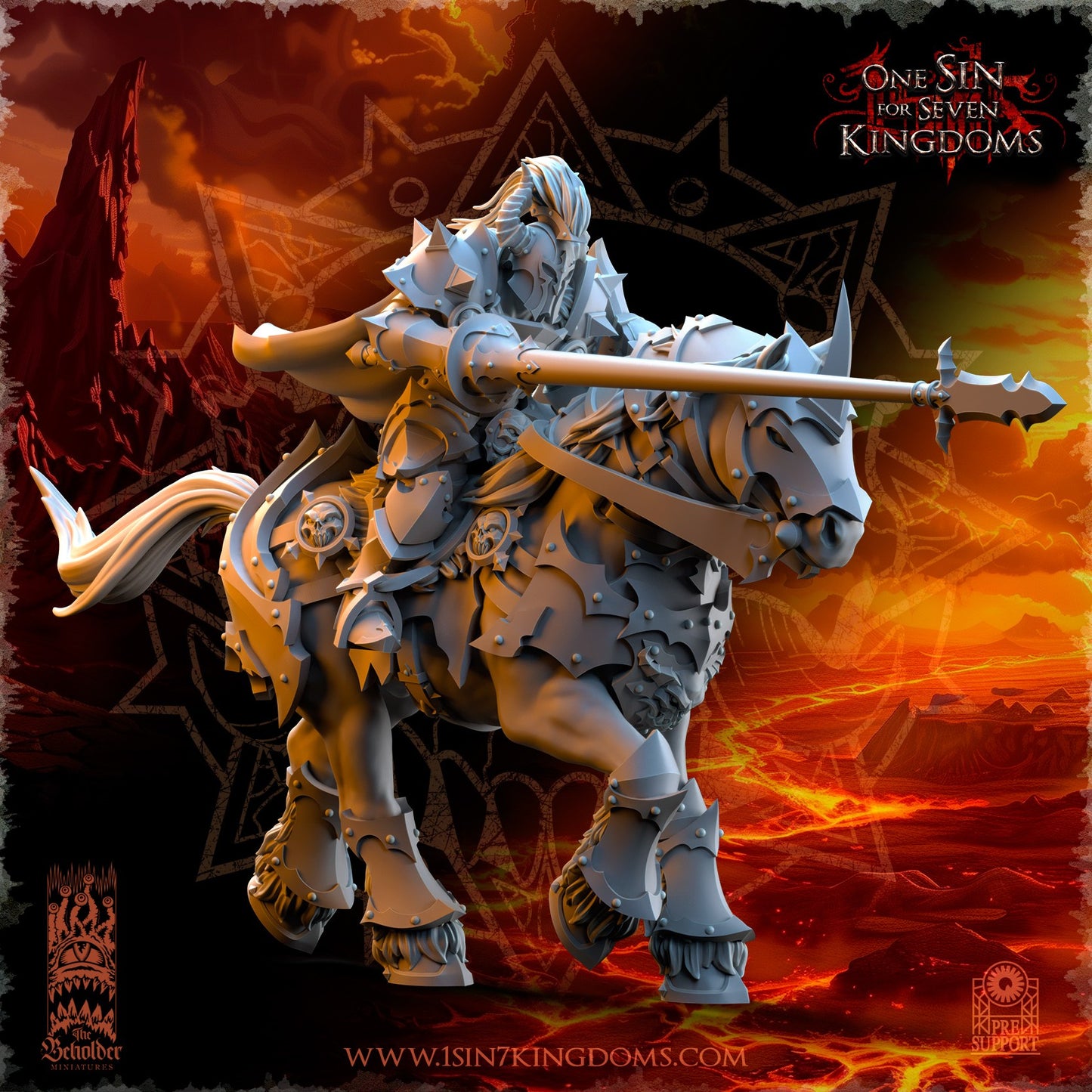 Miniatura Caballeros del Desorden Reinos del Caos resina 32mm sin pintar - Drakholm