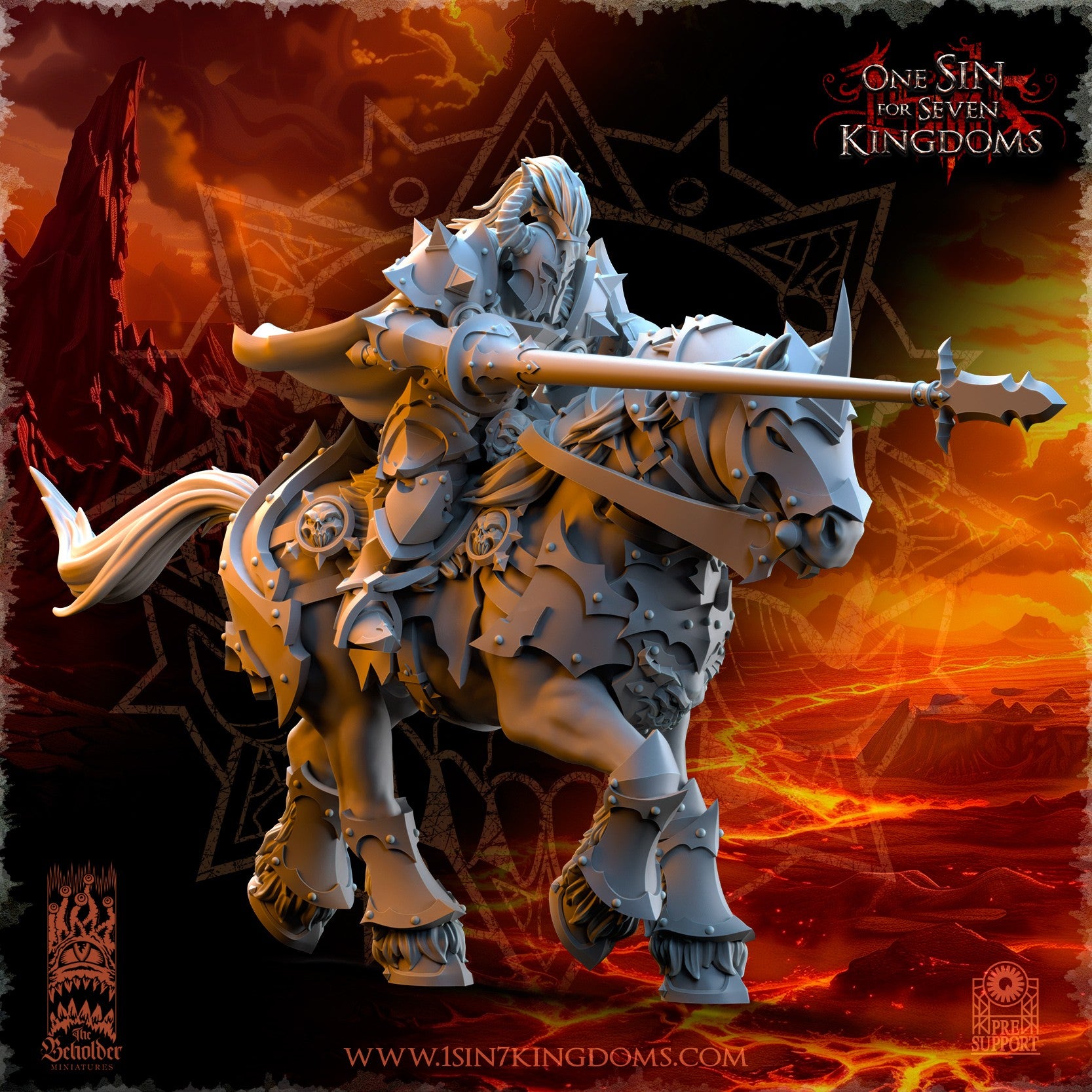 Miniatura Caballeros del Desorden Reinos del Caos resina 32mm sin pintar - Drakholm