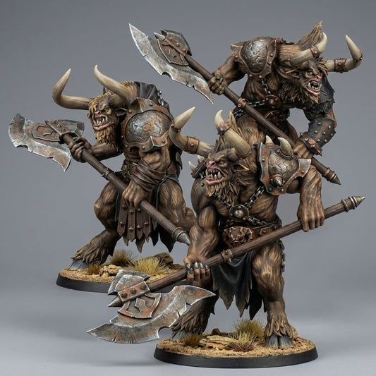 Miniatura Astados con Hacha de Dos Manos Reinos del Caos resina 32mm sin pintar - Drakholm