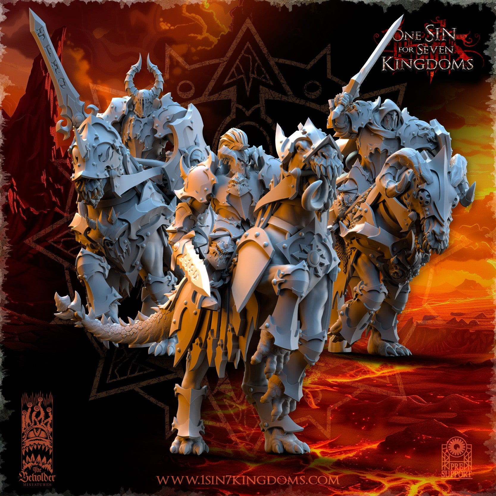 Miniatura Caballeros Ascendidos Reinos del Caos resina 32mm sin pintar - Drakholm