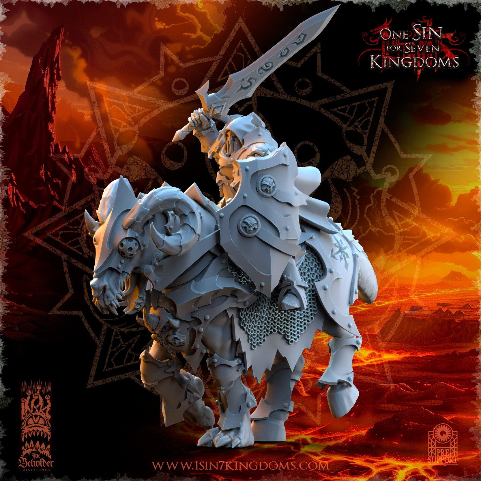 Miniatura Caballeros Ascendidos Reinos del Caos resina 32mm sin pintar - Drakholm
