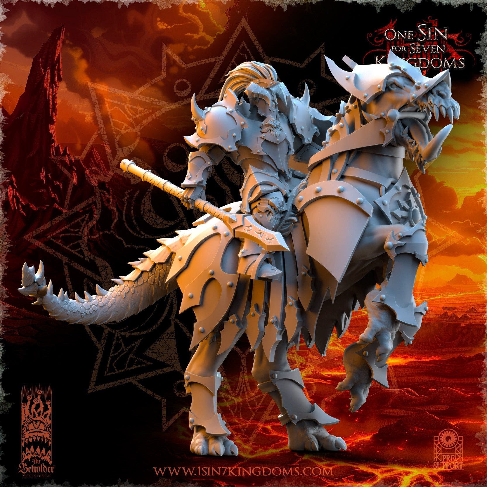 Miniatura Caballeros Ascendidos Reinos del Caos resina 32mm sin pintar - Drakholm
