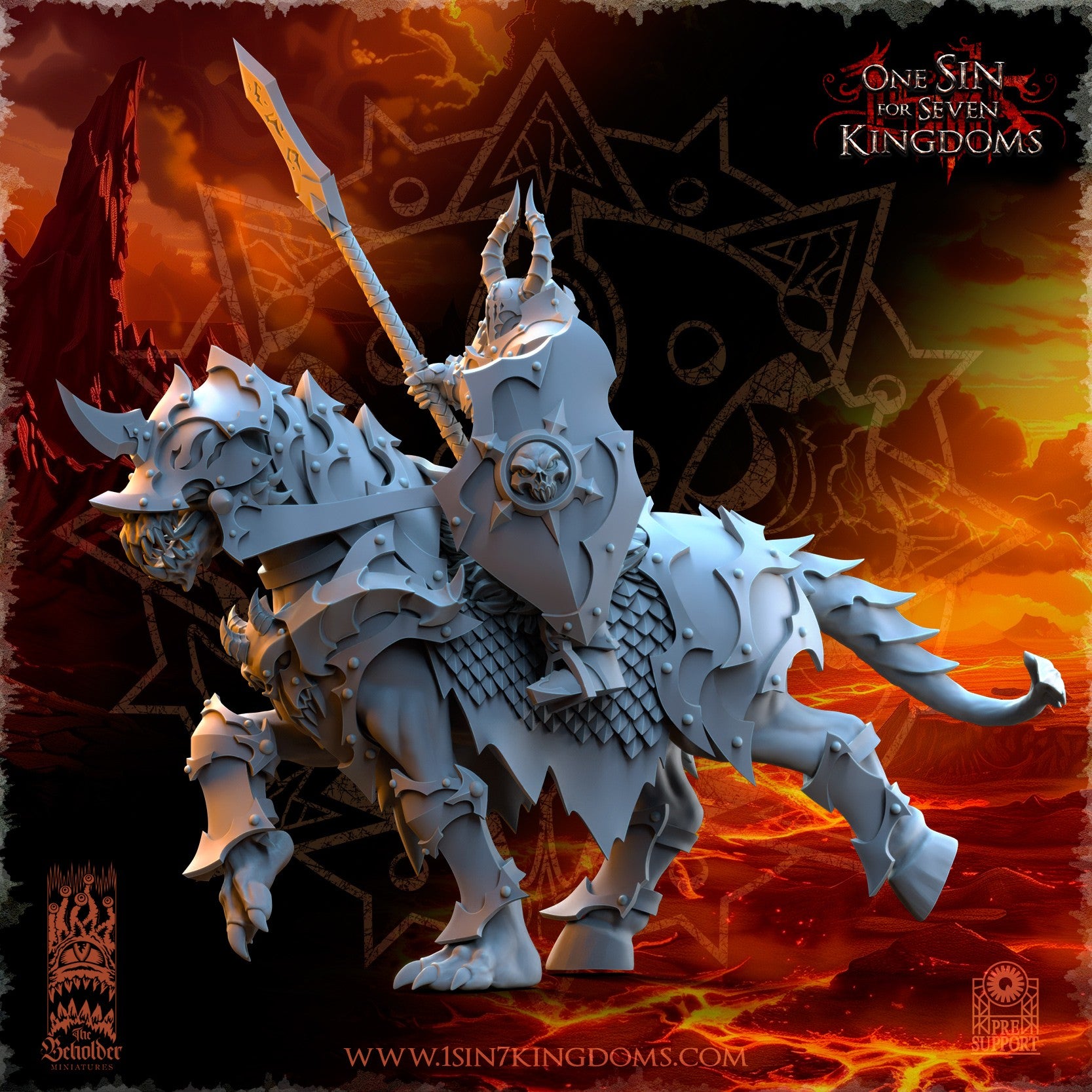 Miniatura Caballeros Ascendidos Reinos del Caos resina 32mm sin pintar - Drakholm