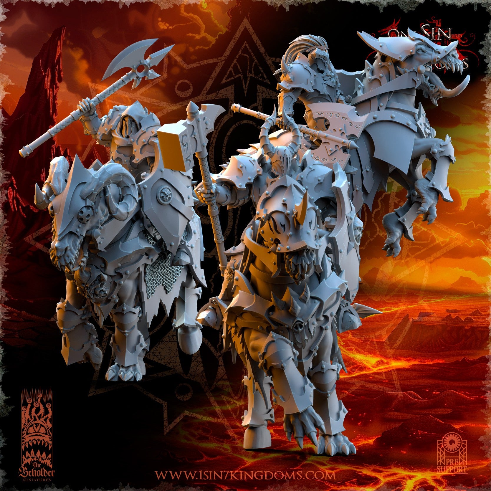 Miniatura Caballeros Ascendidos Reinos del Caos resina 32mm sin pintar - Drakholm